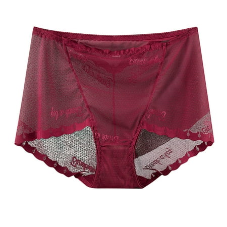Bigersell Womens Underwear High Waist Clearance Seamless Panties Seamless Panty Style P-1672 Polyester Cheeky Panties Cotton Thong Underwear Ladies Briefs High Waist Women s Bikini Panties Wine L