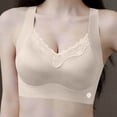 thumbnail image 2 of Njagoc3 Wireless Bras for Women V Neck Lace Floral Print Two Color Patching Fine Straps Everyday Bra, 2 of 6