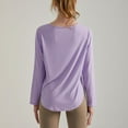 thumbnail image 2 of SWSMCLT Women's Long Sleeve T Shirt Soft Top Gym Fashion Thin Running Ribbed Yoga Boat Neck Crew Neck Tshirt Purple 8, 2 of 4