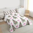 thumbnail image 3 of Manfei Xmas Tree Bedding Comforter Set 2pcs for Kids Teens Girls,Pink Ribbon Bow Twin Comforter Sets Microfiber,Merry Christmas Breathable Bedding Set,Microfiber Bedroom Decor,Reversible, 3 of 8