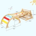 thumbnail image 5 of 3 in 1 Wooden Climbing Toys, Toddler Indoor Gym Playset, 3-Sided Wooden Triangle Climber with Climbing Net,Sliding Ramp & Board for Kids Boys Girls, 5 of 7