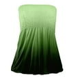 thumbnail image 4 of Tank Tops for Women Plus Size Strapless Tube Tops Gradient Printed Pleated Strapless Bustier Summer Casual Tank Top Green L, 4 of 5