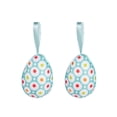 thumbnail image 2 of LEFTHIGH Home Floral Plaid Wrapped Foam Easter Egg Ornaments Set of 2 Personalized Party Holiday Decor Hanging Accents with Ribbon House Essentials, 2 of 6