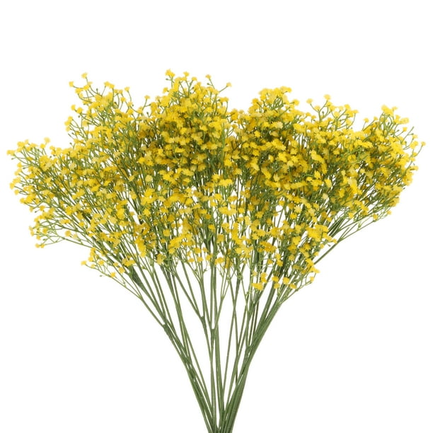 Uxcell 12Pcs Flores Artificiales Falsas a Granel, Ramo de Flores de PU con Tallos, Amarillo