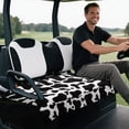 thumbnail image 5 of XYZCANDO Cow Print Terry Cloth Golf Cart Seat Cover - 4 Storage Pockets, Non-Slip Universal Fit for 2-Seat Golf Carts, 5 of 9