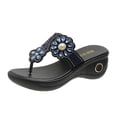 thumbnail image 2 of AXXD Women Dress Sandals Blue Flip Flop Wedge Summer Beach Rhinestone Boho Mothers Day, 2 of 7