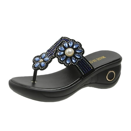 

Stamzod Women s Thick Sole Shoes Ladies Beach Sandals Summer Non-Slip Causal Flip Flops Slippers Clearance