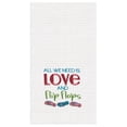 thumbnail image 2 of All We Need Is Love and Flip Flops Embroidered Waffle Weave Kitchen Dish Towel, 2 of 2