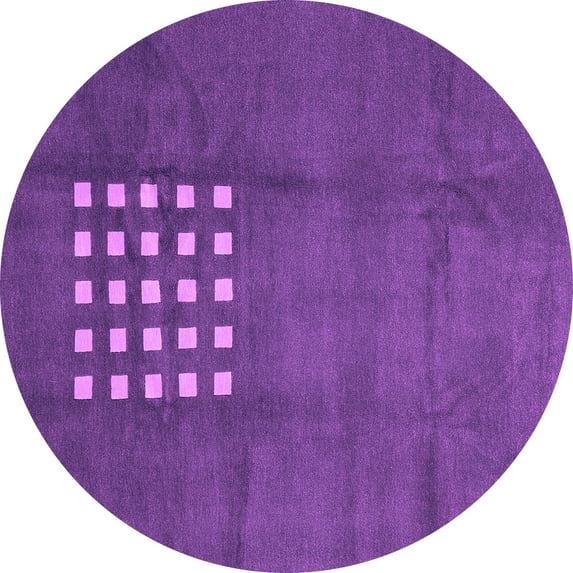 Ahgly Company Indoor Round Abstract Pink Modern Area Rugs, 8' Round