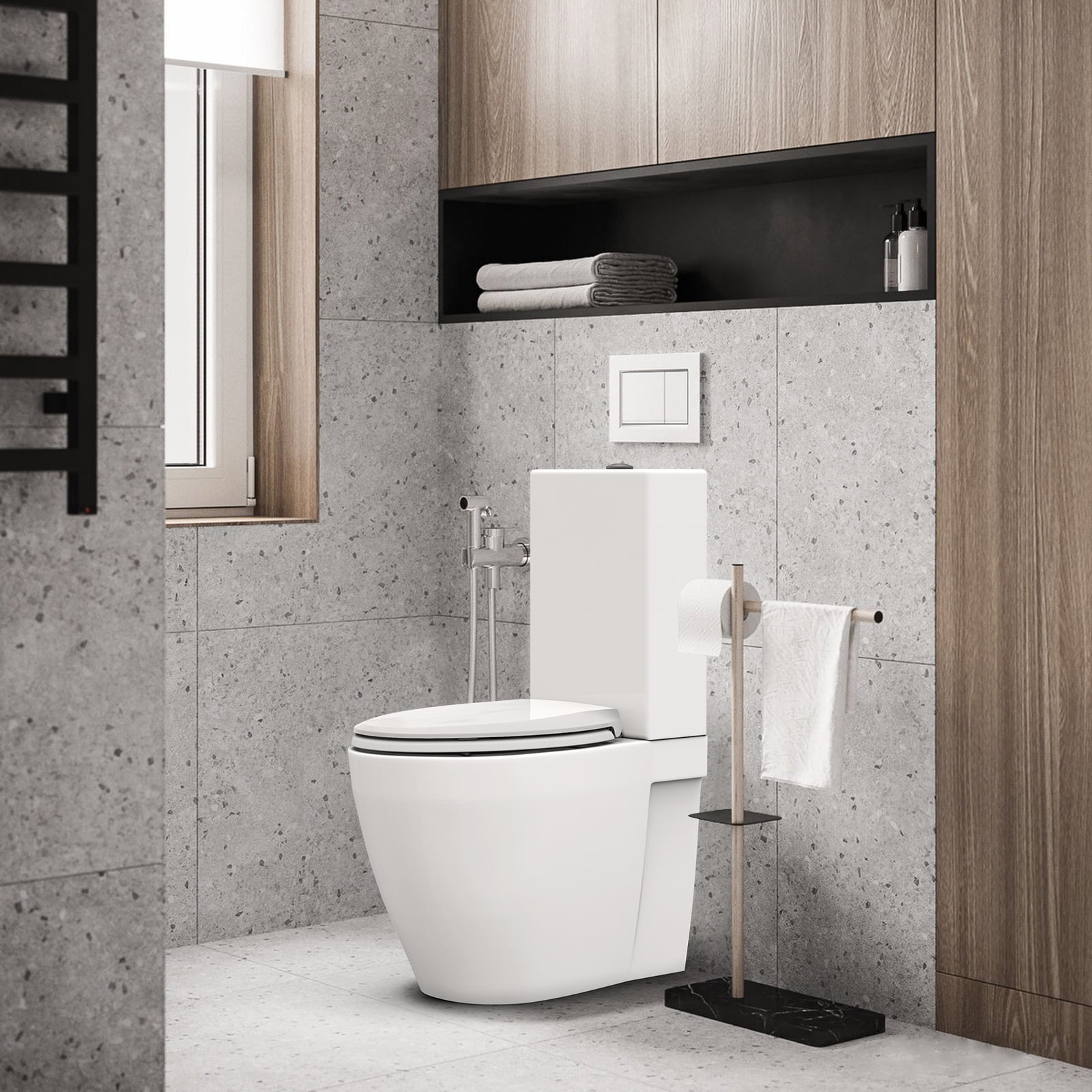 EastVita Toilet Seat Elongated,Slow Soft Close,Durable,Never Loosens,Easy Clean & Install,White