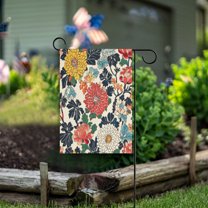 Yayeee Garden Flag 12"x18" Double Sided Outdoor Yard Lawn Holiday Decorations, Red Flowers Pattern