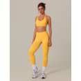 thumbnail image 4 of IDOPIP Workout Sets for Women 3 Piece Long Sleeve Shrug with Seamless Halter Sports Bra High Waist Leggings Gym Yoga Active Outfits S Yellow, 4 of 7