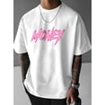 thumbnail image 1 of Camiseta de manga corta con cuello redondo y estampado de color "MONEY" para hombre, estilo urbano, ideal para verano y primavera. Ideal para adultos, hombres, mujeres, adolescentes, jóvenes y uso inf, 1 of 5