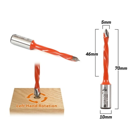 

5mm Left Hand Through Hole Boring Bit - 10mm Shank - Yonico 42205L
