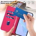 thumbnail image 4 of Wallet Case Compatible for Motorola Moto G 5G 2025 / 2026, PU Leather Magnetic Closure Protective Flip Folio Case with 3 Card Holder and Wrist Strap Cover Women Men,Rose Red, 4 of 9