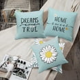 thumbnail image 2 of Set of 4 Throw Pillow Covers White Daisy Home Sweet Home Dream Come True Blue Decorative Pillow Cases Home Decor Standard Square 18x18 Inches Pillowcases, 2 of 6