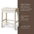 thumbnail image 3 of Maven Lane Adrien Saddle Counter Stool in White Oak Finish w/ Natural Fabric Upholstery, 3 of 6