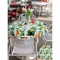 thumbnail image 4 of Saint Patrick's Day Outdoor Tablecloth - 60 Inch Round Dining Table Cover, Gnomes Hat Boot Clovers Blue Stripes Waterproof Outdoor Table Cloth with Umbrella Hole & Zipper for Picnic/Patio/Party, 4 of 7