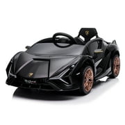 Wowoo Place Lamborghini Children Car, Four Wheel Battery Powered Toy Car, Black