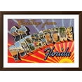 Greetings from St. Petersburg, Florida Art Print, Brown Frame