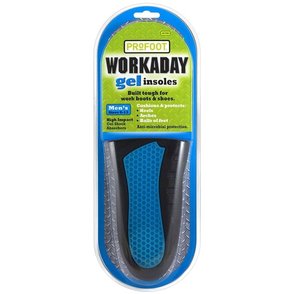 Plantillas para zapatos PROFOOT Workaday Gel acolchadas para hombres de 8 a 13 años