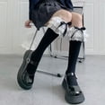 thumbnail image 4 of 1Pairs Knee High Socks Cute Lace Socks Ruffle High Stockings Lolita Style Accessories for Women Ladies Daily, 4 of 7