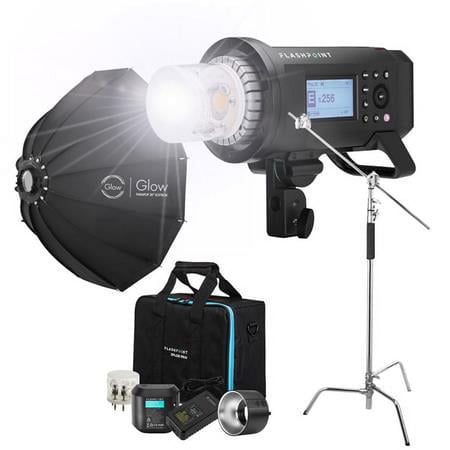 UPC: 0192223021358 | XPLOR 600PRO R2 TTL Battery-Powered Monolight Kit With Glow ParaPop and C-Stand.