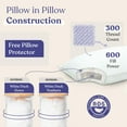 thumbnail image 2 of FluffCo Down & Feather Pillow - Standard - Firm - White, 2 of 7