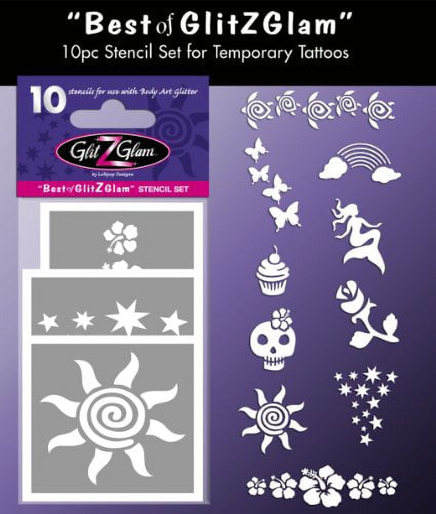 BEST OF GLIMMER Stencil Set with Design Sheets - Glimmer Body Art