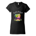 thumbnail image 2 of Wild Bobby, Colorful Softball Girl, Sports, Women Standard V-Neck Tee, Black, Small, 2 of 5