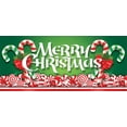 thumbnail image 2 of 7' x 16' Whimsical Candy Cane Christmas Double Garage Door Banner - Playful Holiday Cheer Décor, 2 of 5