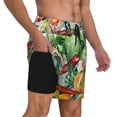 thumbnail image 3 of Goofa Vegan1 Printed Men's Swim Trunks Board Shorts Quick Dry Mens Swimming Trunks with Compression Liner,Breathable Fit Hawaii Beach Shorts-Medium, 3 of 9