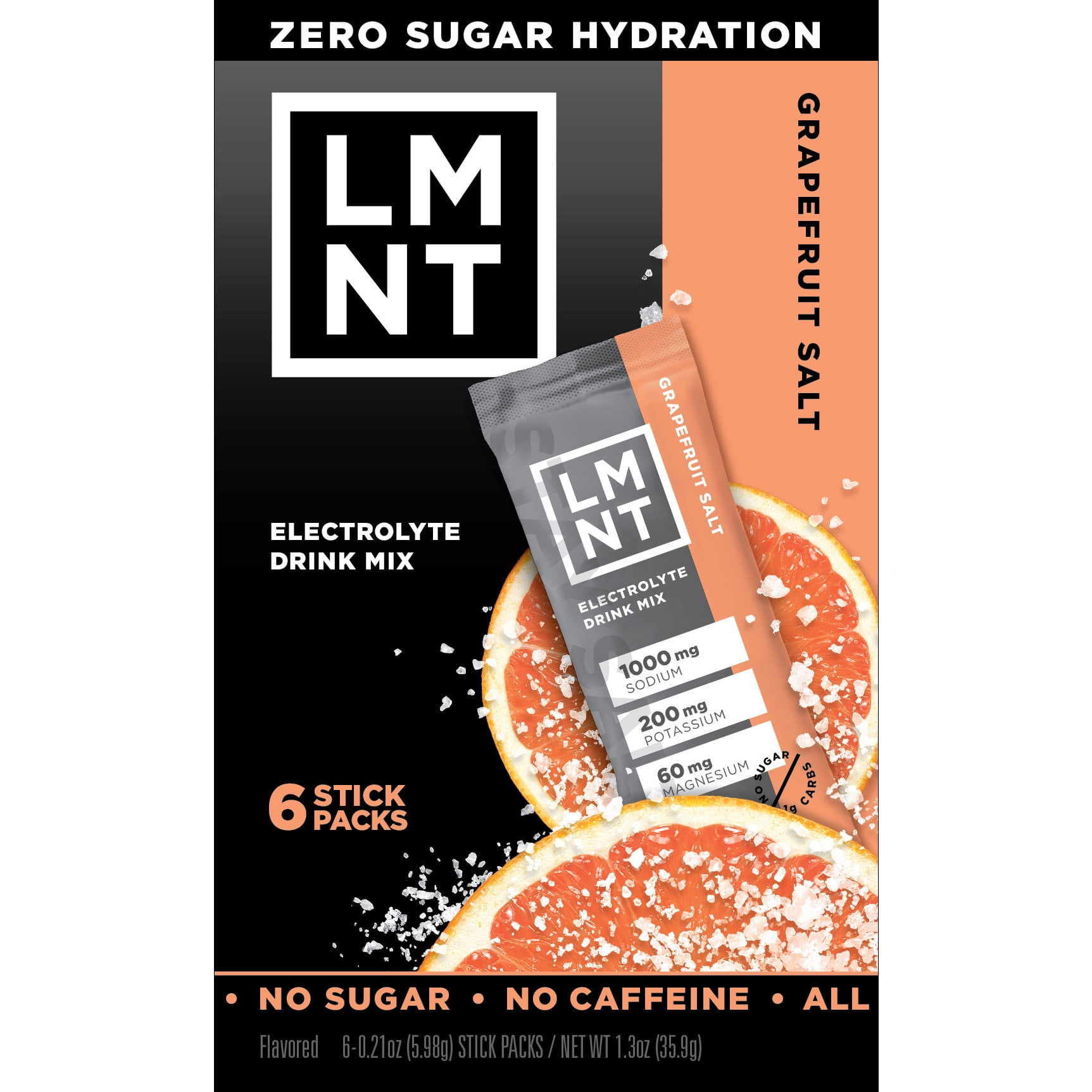 LMNT Zero Sugar Electrolyte Drink Mix - Grapefruit - 6ct