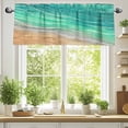 thumbnail image 2 of Abstract Green Valances for Windows, 42 x 12in, Ocean Beach Waves Lines Gradient Rod Pocket Kitchen Valance Curtain Light Filtering Window Treatments for Living Room Bedroom, 1 Panel, 2 of 7