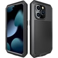 thumbnail image 2 of Compatiable with iPhone 15 Pro Max Case,360 Full Body Protective Cover Heavy Duty Shockproof Tough Armour Aluminum Alloy Metal Case with Silicone Built-in Screen Protector, 2 of 9