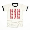 thumbnail image 2 of Fa La La Distressed - Women's Ringer Graphic T-Shirt, 2 of 6