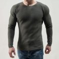 thumbnail image 5 of HUANBAI Autumn/Winter Men's Crew Neck Knitted Casual Patchwork Sweater Base, 5 of 6