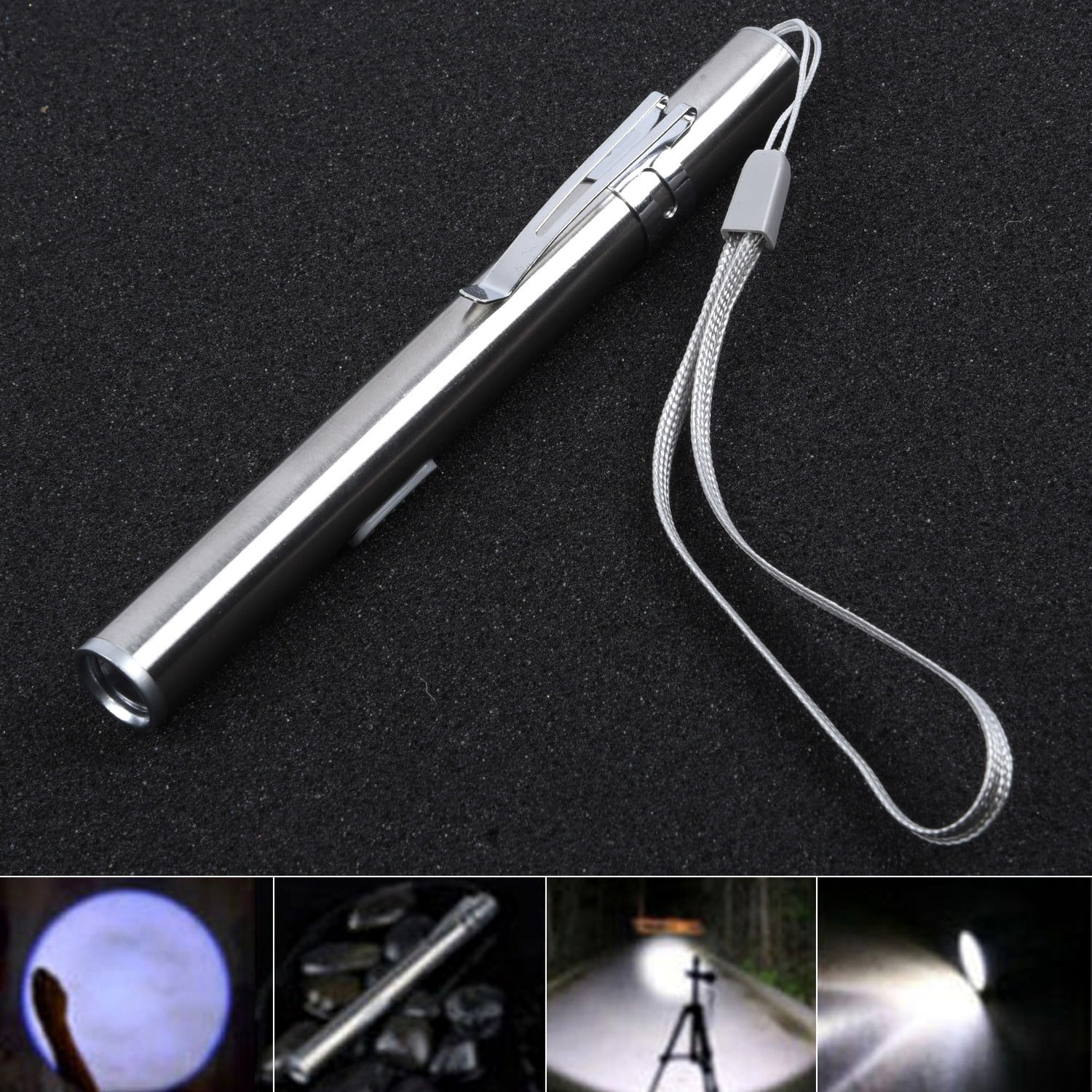 1Pc Pen Light Flashlight with USB Cable 45 lm Rechargeable Small Bright Penlight LED Pen Flashlight Pocket Flashlight for Camping Outdoor Work Repair
