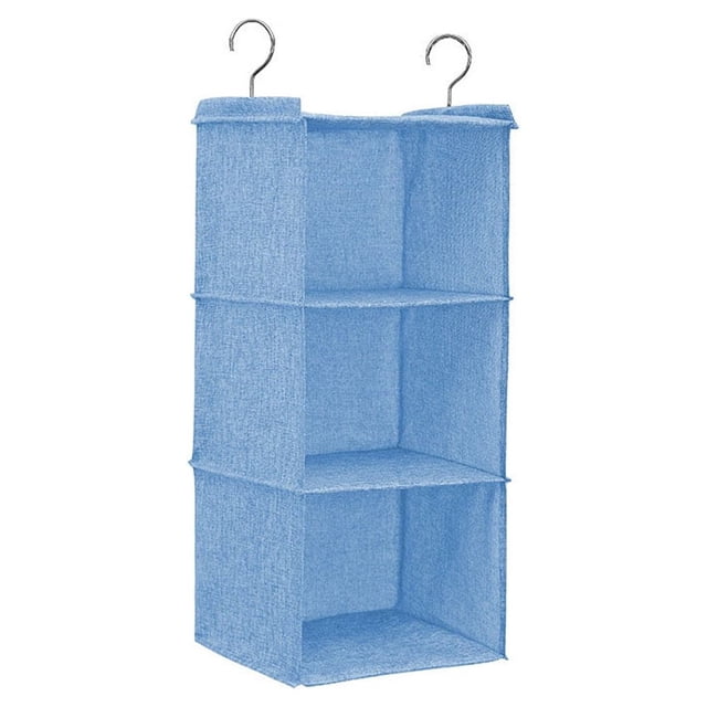Organizador de armario Matsuzay de lino y algodón 3 capas color Azul