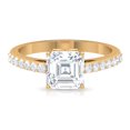 thumbnail image 4 of Rosec Jewels 2 CT Four Prong Set Solitaire Moissanite Ring with Surface Prong Set Side Stones, 10K Yellow Gold, US 9.00, 4 of 9