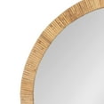 thumbnail image 3 of Kate and Laurel Rahfy Boho Round Rattan Mirror, 28 Inch Diameter, Natural Wood, Decorative Round Wood Mirror with Authentic Rattan Frame for Boho Wall Decor, 3 of 9