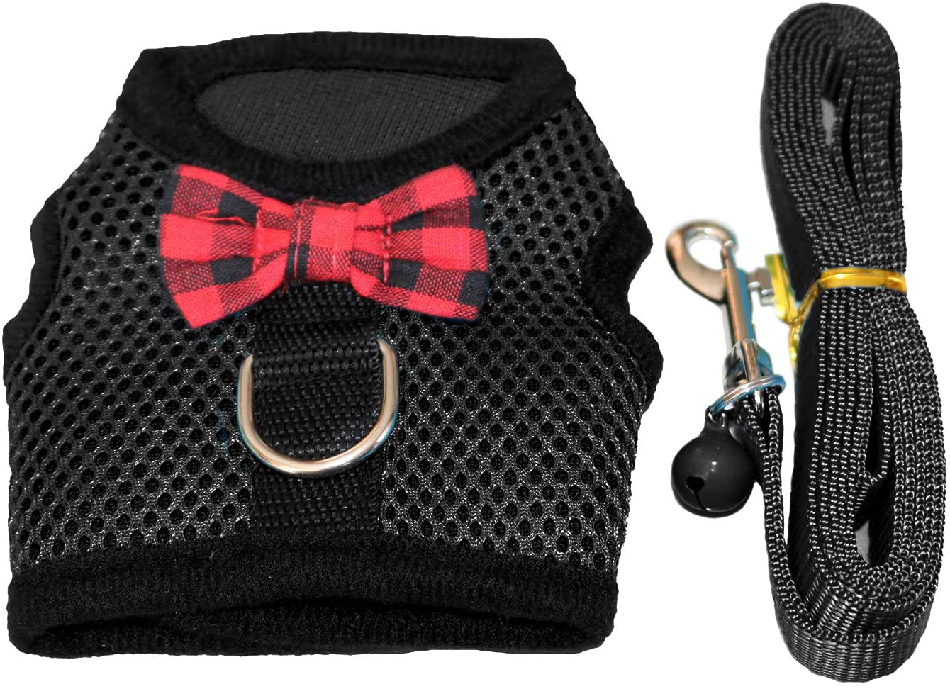 No Pull Comfort Padded Vest for Small Pet RYPET Small Animal Harness and Leash Soft Mesh Small Pet Harness with Safe Bell 