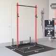 thumbnail image 3 of Synergee 2200 Série Support pour Squats Capacité de 750 Lb, Barre de Traction Réglable, J-Cups avec UHMW, Barre et Rangement pour Disques de Poids – Support d'Alimentation Robuste pour Gym à Domicile – Rouge 81”, 3 of 6