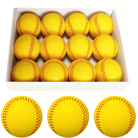 BESTSKY Soft Baseballs, Foam Training Baseball 12 Pack for Kids Regulation Size Foam Baseballs for Soft & Safe Throwing, Catching and Batting Practice, Durable Foam Baseballs