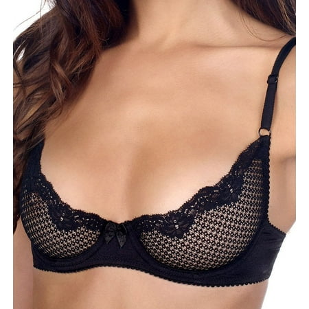 Women s Timpa 16449 Alice Lace Underwire Demi Bra (Black 32C)