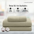 thumbnail image 2 of Casa Platino 100 Cotton Sheets – 3 Piece Twin XL Size Cooling Sheets For Drom's, Everyday Luxury Ultra Soft Percale Weave, 15” Deep Pocket, Easy To Wash – Taupe, 2 of 8