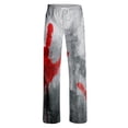 thumbnail image 4 of JULMCOMO Halloween Pajamas Pants for Women Pumpkin Blood Print Drawstring Elastic Waisted Casual Pjs Funny Print Loose Fit Comfy Sleepwear Lounge Pants Gray XL, 4 of 5
