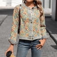 thumbnail image 4 of Vivianyn HD Women's Long Sleeve Jacquard Denim Jacket, Vintage Button Down Outerwear,Khaki,Size S-XXL, 4 of 8