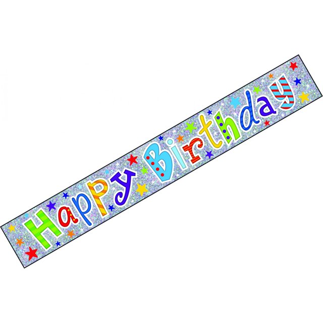 Simon Elvin - Pancarta Happy Birthday de Aluminio - Pack de 6 (Plateado)