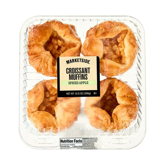 Marketside Spiced Apple Croissant Baked Muffins, 10.8 oz, 4 Count